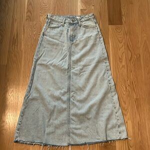Denim maxi skirt